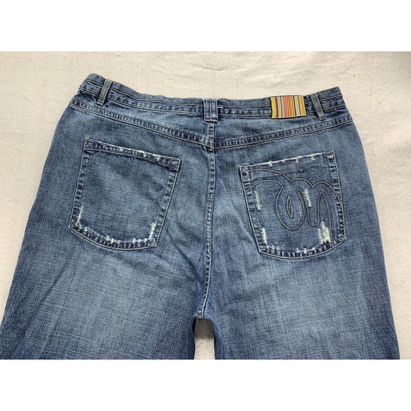 Meezan Art Couture Denim Jeans Men's 44 Medium Distress Wash Lightly Destroyed - Picture 13 of 16